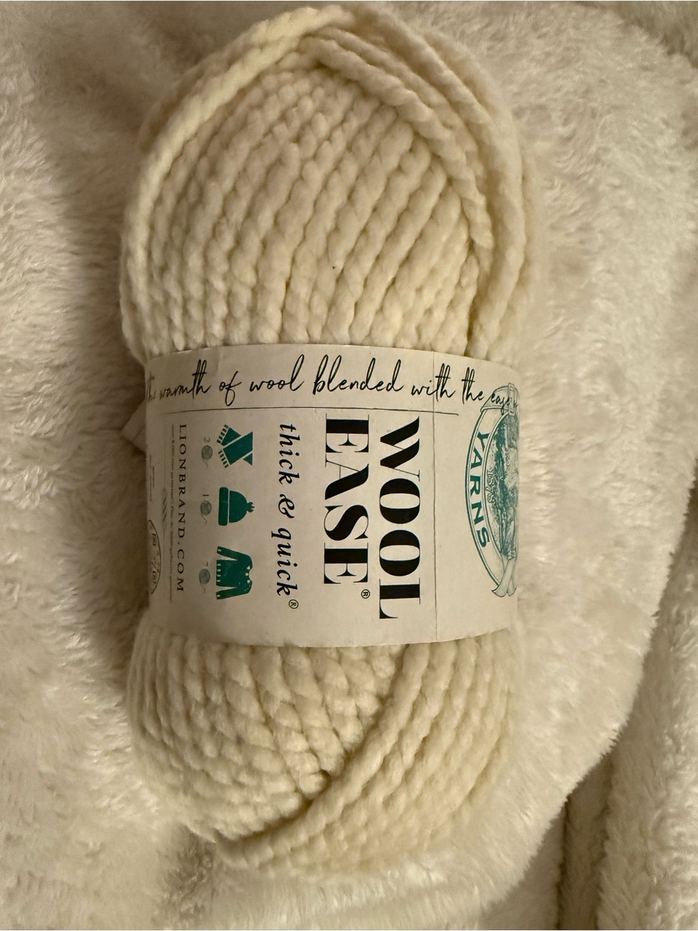 Lion Brand Wool Ease Thick & Quick Yarn - Cream
